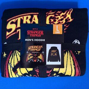 NEW NWT " STRANGER THINGS " HELLFIRE DEVIL STRIKE HOODIE NETFLIX BLACK L / LARGE